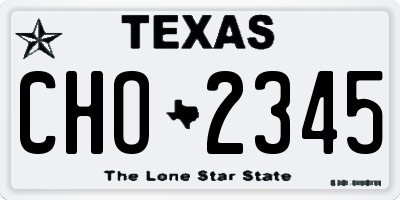 TX license plate CHO2345