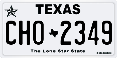 TX license plate CHO2349
