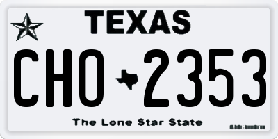 TX license plate CHO2353