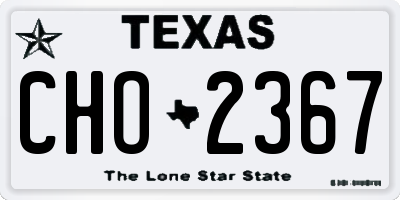 TX license plate CHO2367