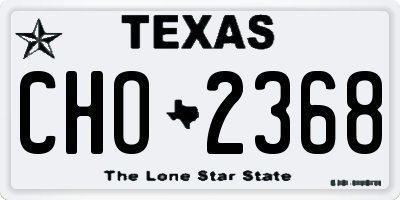 TX license plate CHO2368