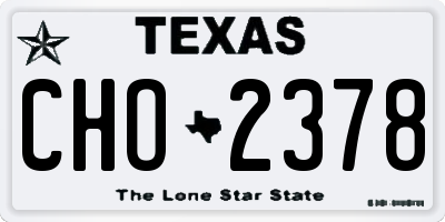 TX license plate CHO2378