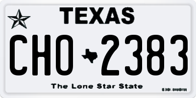 TX license plate CHO2383