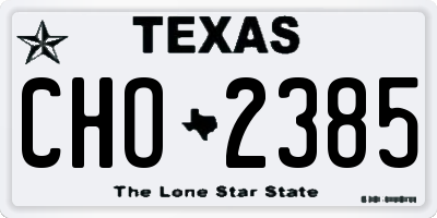 TX license plate CHO2385