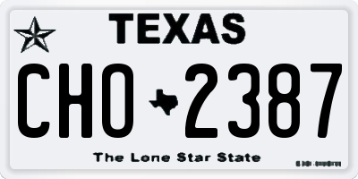 TX license plate CHO2387
