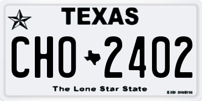 TX license plate CHO2402