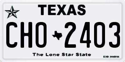 TX license plate CHO2403