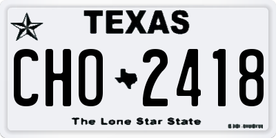 TX license plate CHO2418