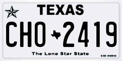 TX license plate CHO2419