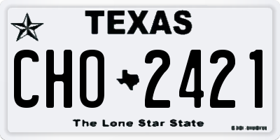 TX license plate CHO2421