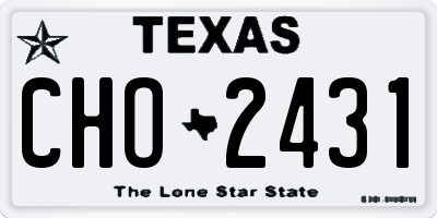 TX license plate CHO2431
