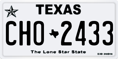TX license plate CHO2433