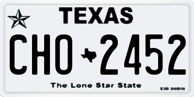 TX license plate CHO2452