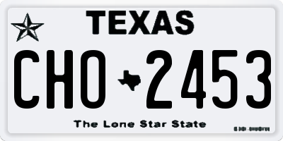 TX license plate CHO2453