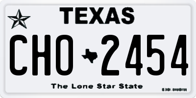 TX license plate CHO2454