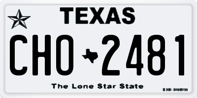 TX license plate CHO2481