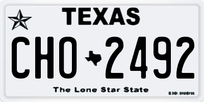 TX license plate CHO2492