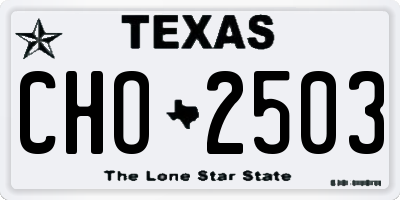 TX license plate CHO2503