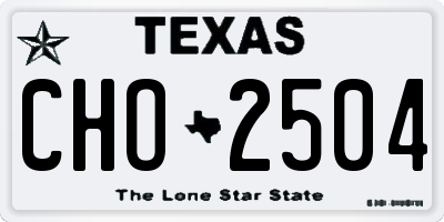 TX license plate CHO2504