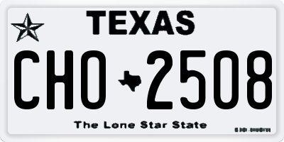 TX license plate CHO2508