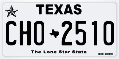 TX license plate CHO2510