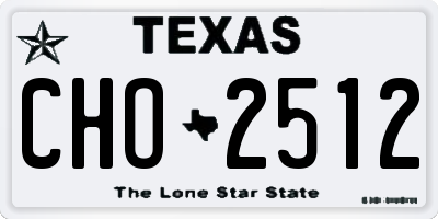 TX license plate CHO2512