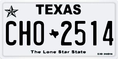 TX license plate CHO2514