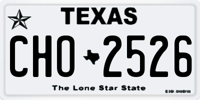 TX license plate CHO2526