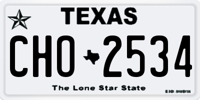 TX license plate CHO2534