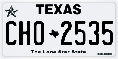 TX license plate CHO2535