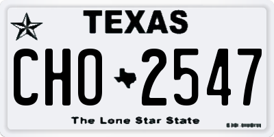 TX license plate CHO2547