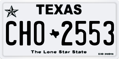 TX license plate CHO2553