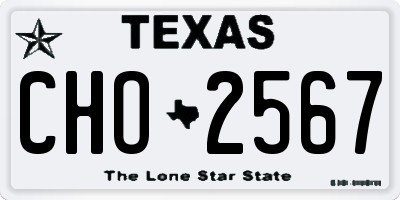 TX license plate CHO2567