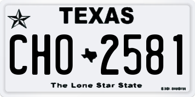 TX license plate CHO2581