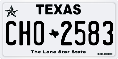 TX license plate CHO2583