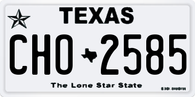 TX license plate CHO2585
