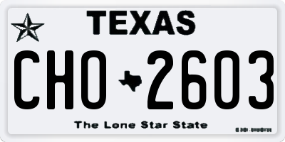 TX license plate CHO2603