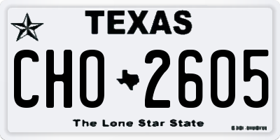 TX license plate CHO2605