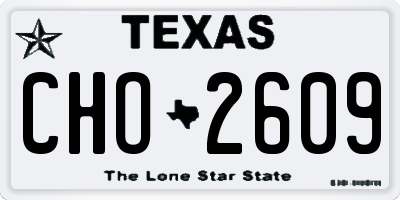 TX license plate CHO2609