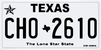 TX license plate CHO2610