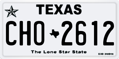 TX license plate CHO2612
