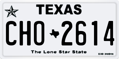 TX license plate CHO2614