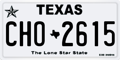 TX license plate CHO2615