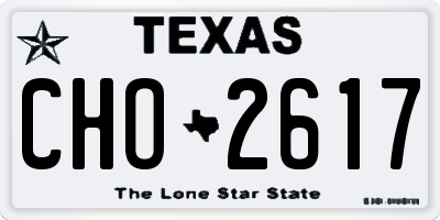 TX license plate CHO2617