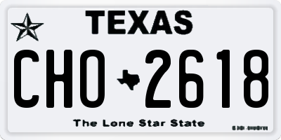 TX license plate CHO2618
