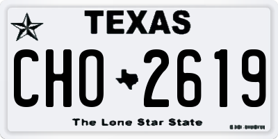 TX license plate CHO2619