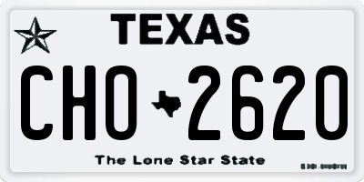 TX license plate CHO2620