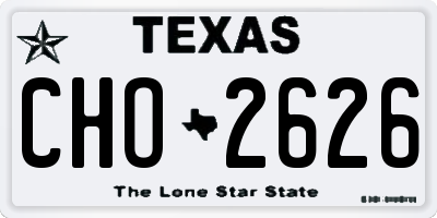 TX license plate CHO2626