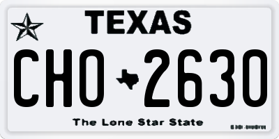 TX license plate CHO2630