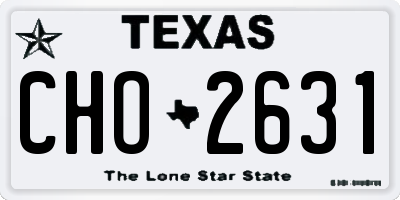 TX license plate CHO2631